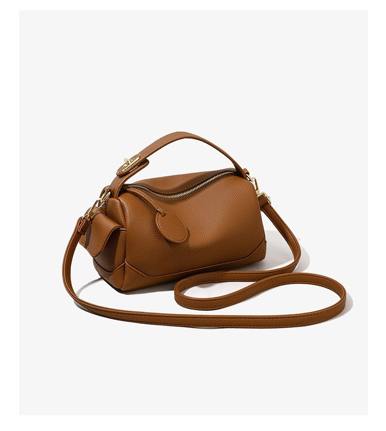 Woman's Bag Large Capacity Commute Light Luxury Soft Leather Bag Bag Small Niche Pillow Bag European Style Hand-held Oblique