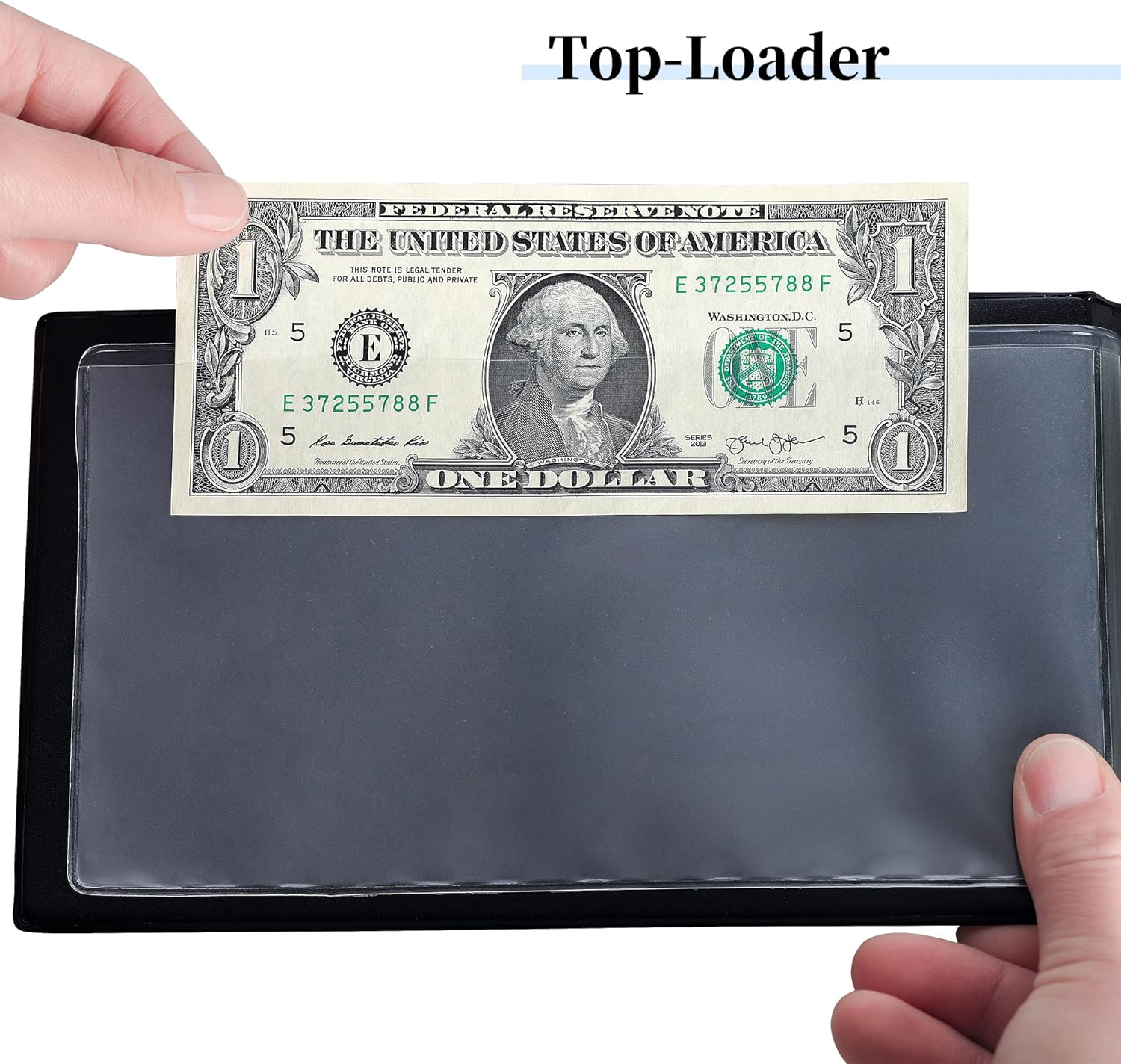 LAPOLAR 40 Pockets Banknote Currency Collecting Album - 20 Sheets Clear Dollar Bill Holders World Money Storage Book Collection Supplies Double-Sided Pages for Trading Cards Stamps Tickets Black