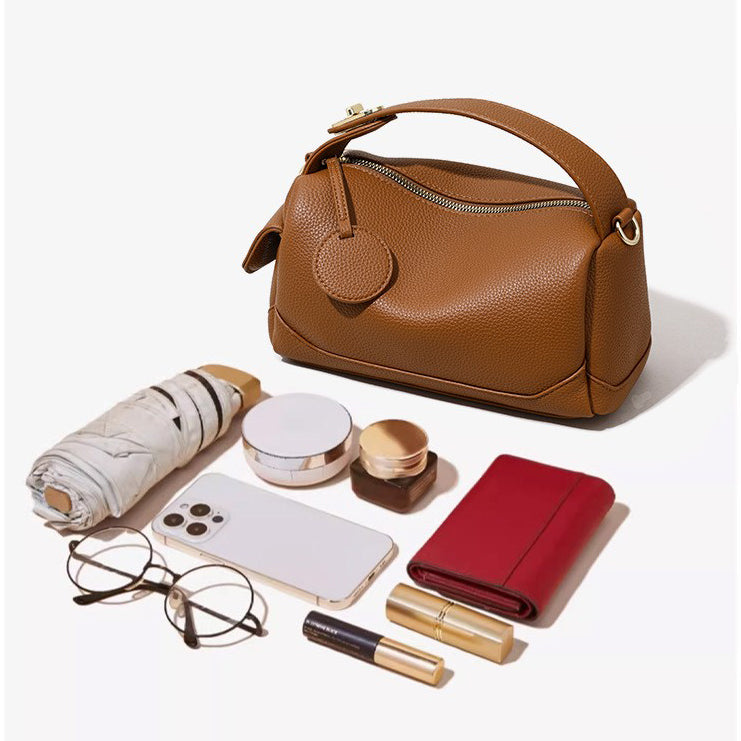 Woman's Bag Large Capacity Commute Light Luxury Soft Leather Bag Bag Small Niche Pillow Bag European Style Hand-held Oblique
