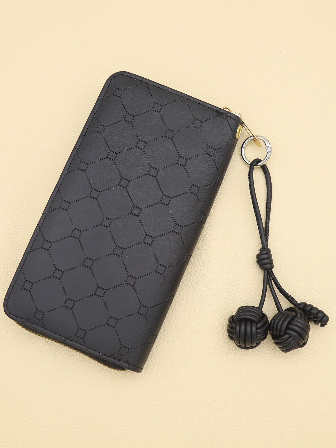 Handmade Customizable Keychain & Bag Charm: Miu-Style Woven Cherry & Two-Tone PU Ball Design