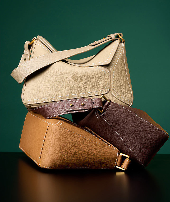 Bag for Women 2025 New Single Shoulder Underarm Bag Geometric Bag for Women Genuine Leather Pillow Cover Layer Leather Crossbody Commuter Bag