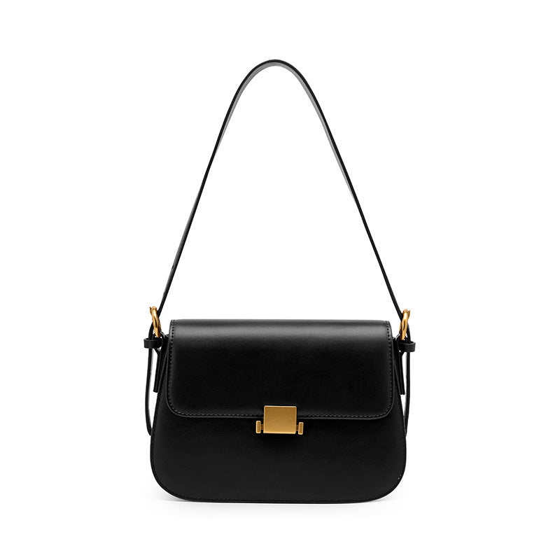 2025 FW Premium Niche Design: Genuine Leather Cuboid 'Tofu' Bag – Versatile Underarm & Crossbody Shoulder Bag for Women