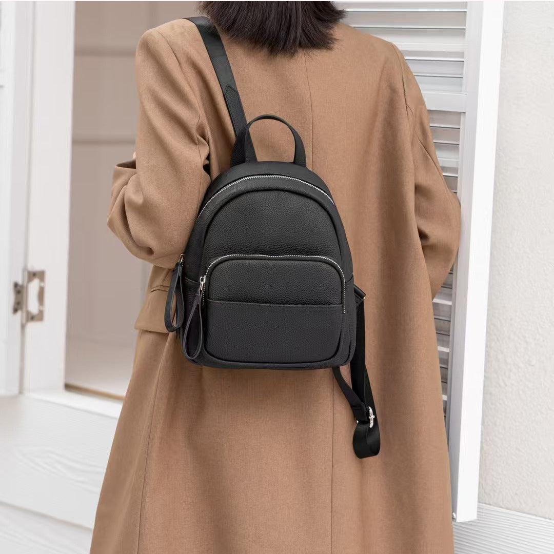 Women's Genuine Togo Leather Backpack | Full-Grain Leather Backpack for Commute & Travel | Minimalist & Versatile Design