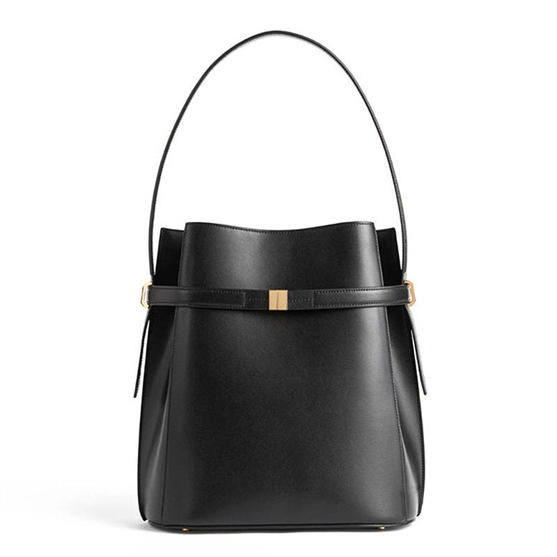 Toteme Original Bucket Bag in Full-Grain Leather | Swedish Minimalist Underarm & Top-Handle Bag for Women