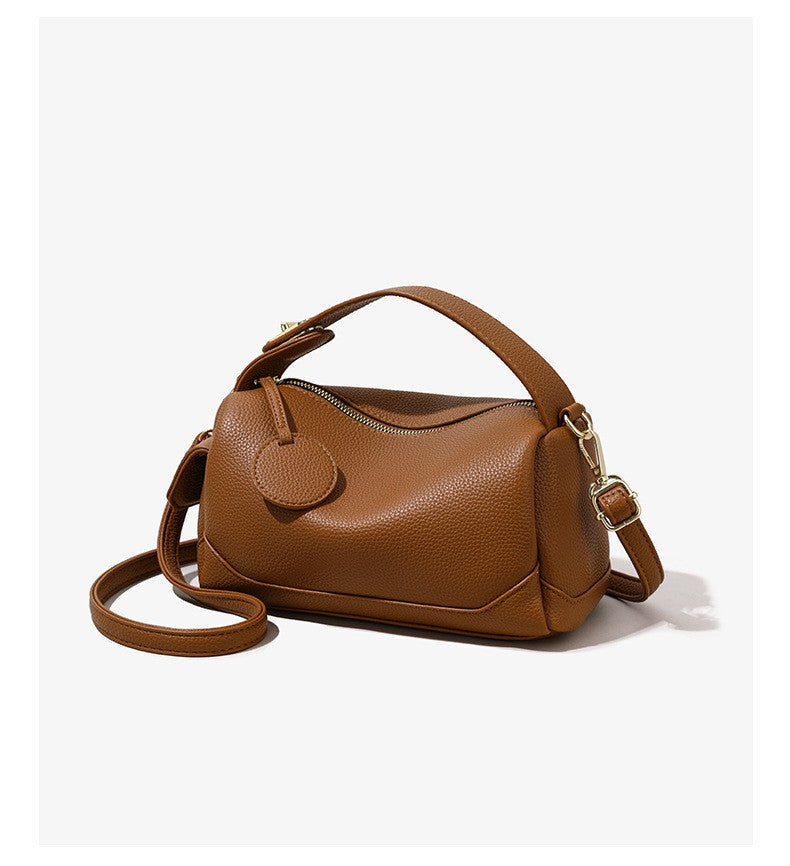 Woman's Bag Large Capacity Commute Light Luxury Soft Leather Bag Bag Small Niche Pillow Bag European Style Hand-held Oblique