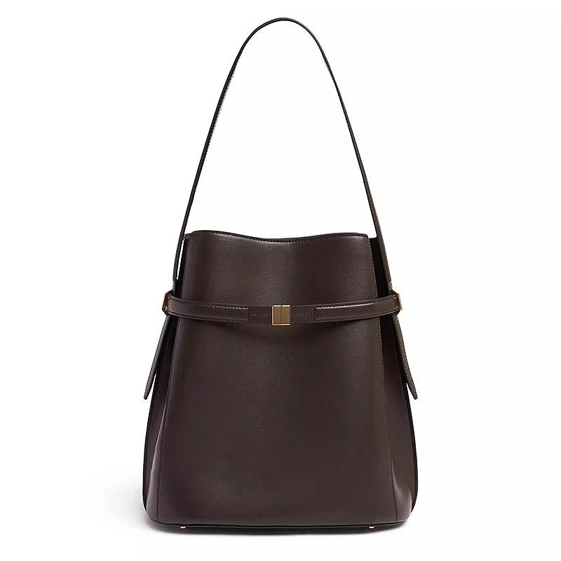 Toteme Original Bucket Bag in Full-Grain Leather | Swedish Minimalist Underarm & Top-Handle Bag for Women